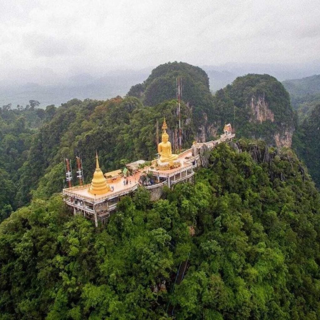Drone view of Tiger Cave Temple (Wat Tham Sua)
