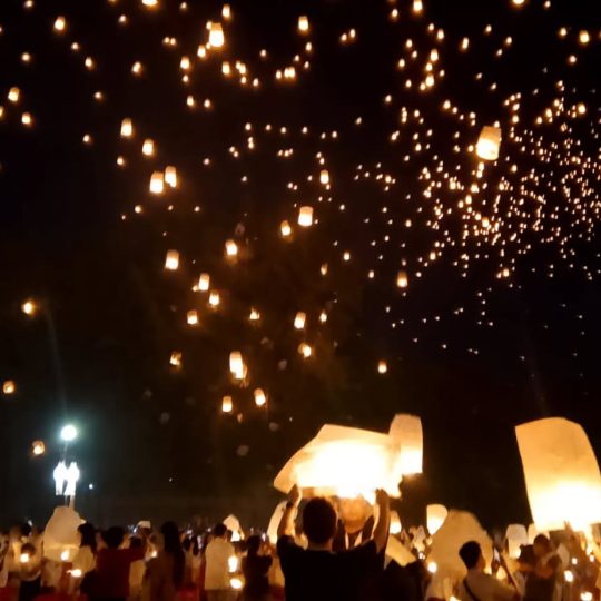Lanternes du festival Yi peng à chiang mai