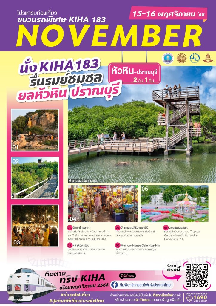 Itinéraire du train KiHa 183 – Hua Hin & Prachuap Khiri Khan (15–16 novembre 2025)