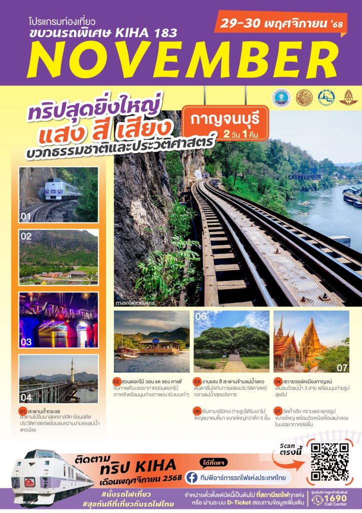 Itinéraire du train KiHa 183 – Kanchanaburi (29–30 novembre 2025)