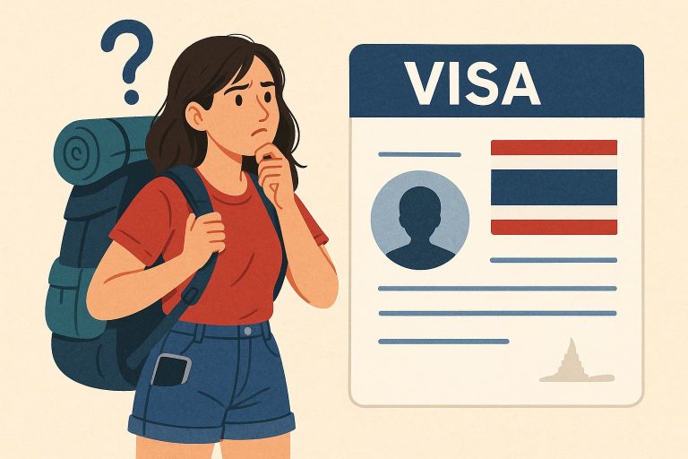 Femme incertaine sur le visa à obtenir pour partir en Thaïlande (illustration)