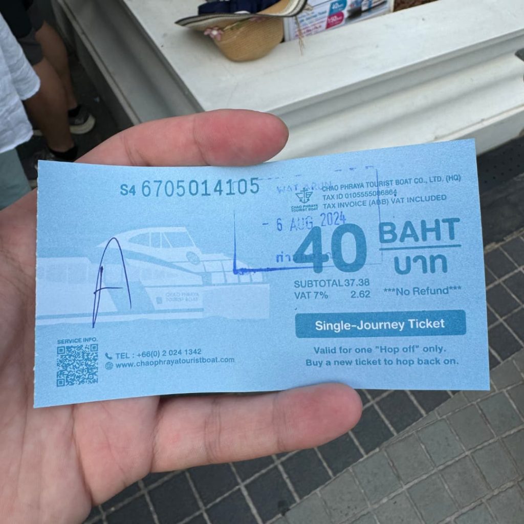 billet simple chao phraya tourist boat QueFaireEnThailande Flo