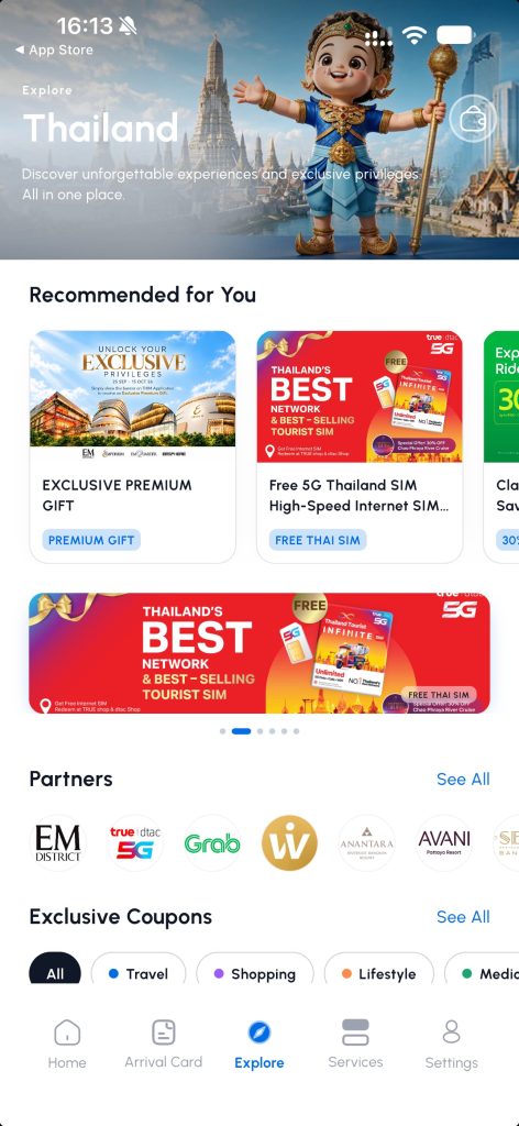 rubrique Explore Thailand application THIM Thaïlande