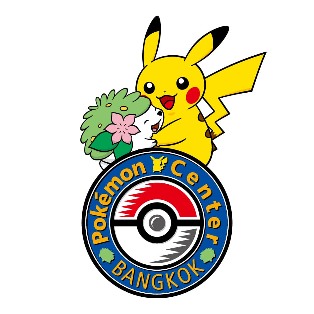 logo officiel pokemon center bangkok pikachu shaymin